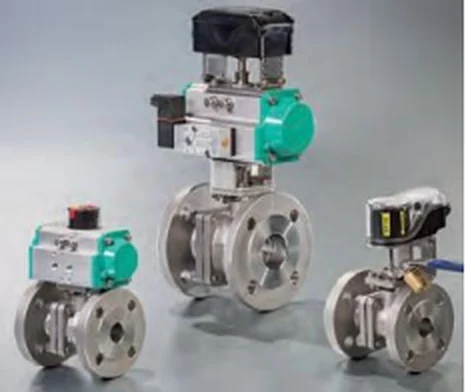 Trunnion mounted ball valves fitted with actuators and limit switch boxes
