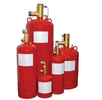 Clean agent suppression cylinders with discharge manifold