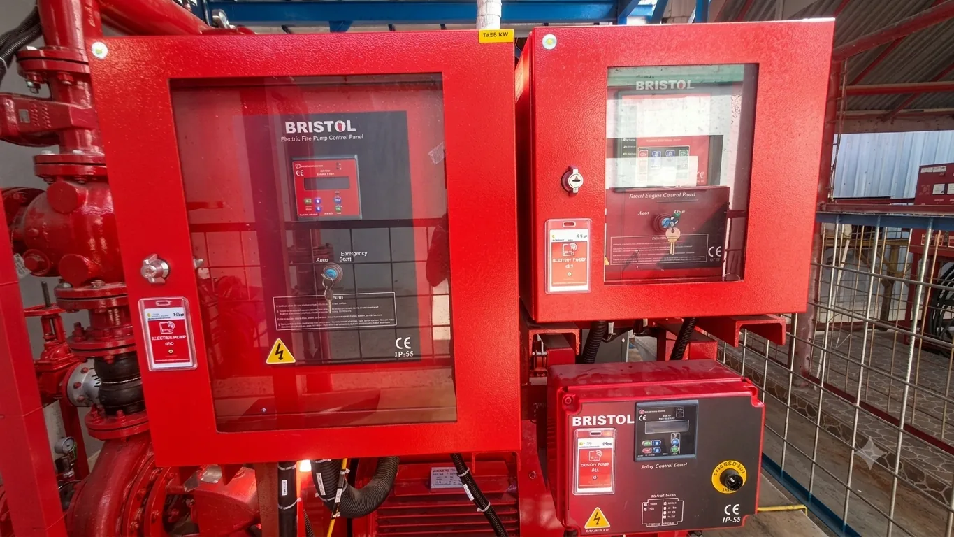 Fire pump controllers and diesel driver installed in the PLTG Maleo #3 pump house